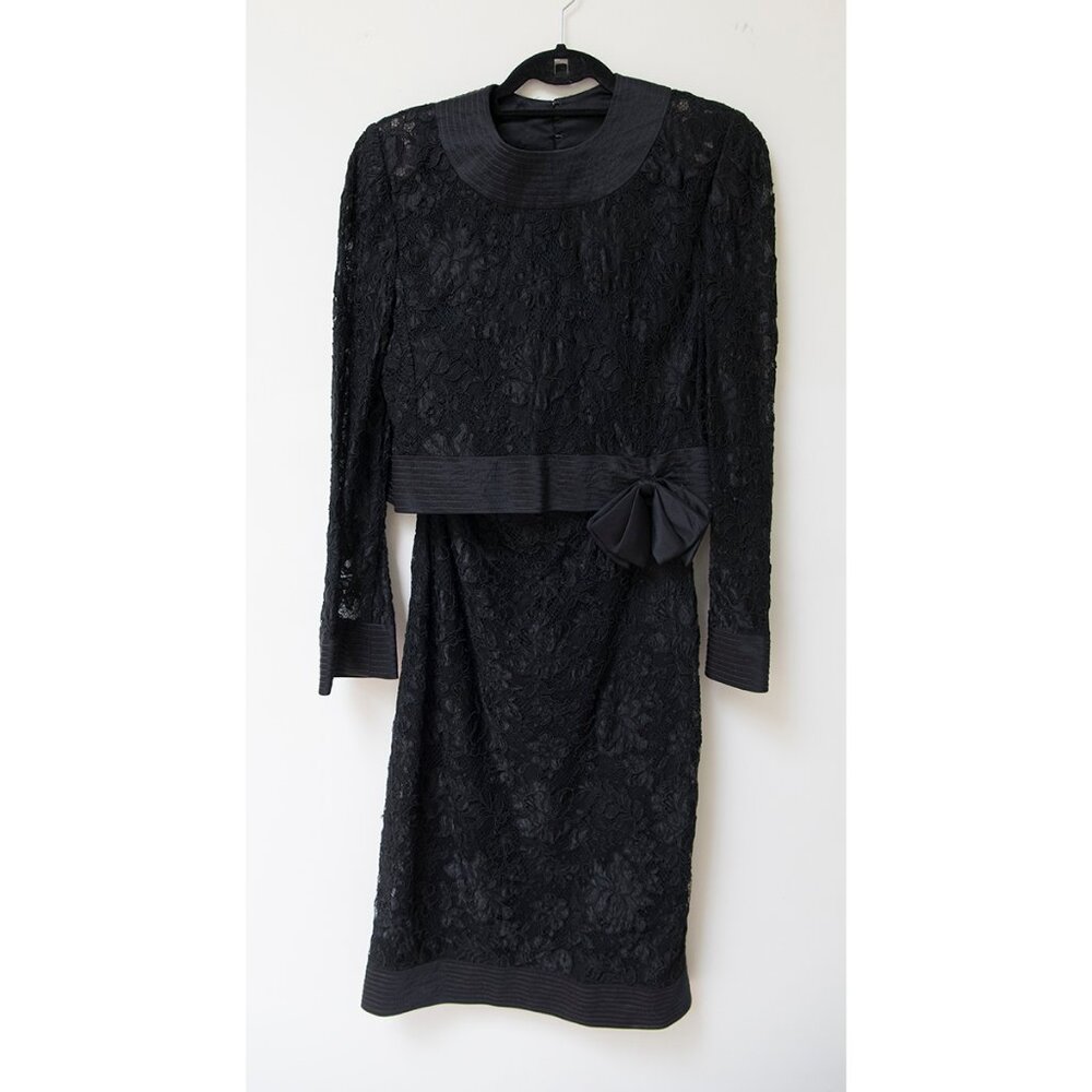 Vintage Elizabeth Arden The Salon 2pc Strapless Dress & Matching Jacket sz 10